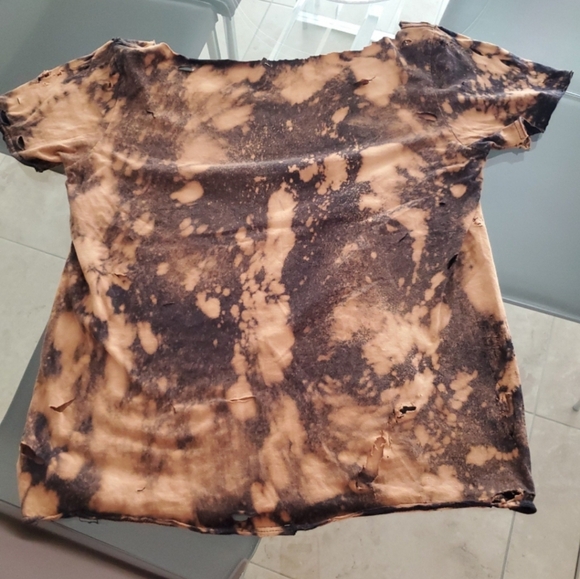 The Beatles Abbey Road distressed off shoulder brown tie Dyed tshirt - Picture 3 of 6